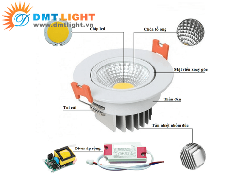 99 mau den led am tran downlight chat luong