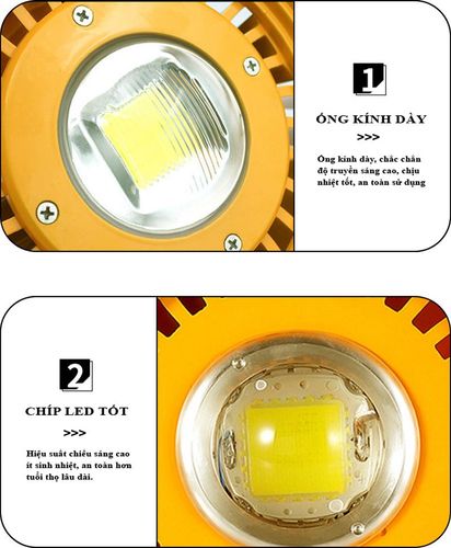 Đèn LED chống cháy nổ 50W màu vàng [CN-GR-S9]