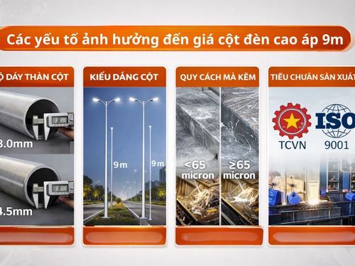 giá cột đèn đường 9m