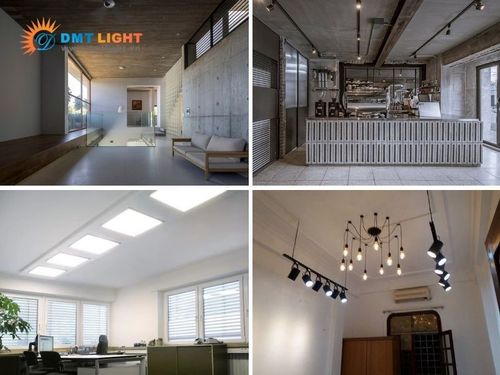 đèn led âm trần bê tông 
