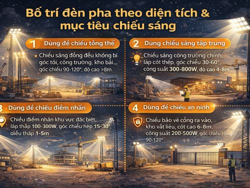 Tư vấn lắp đặt và bố trí đèn pha chiếu sáng công trình