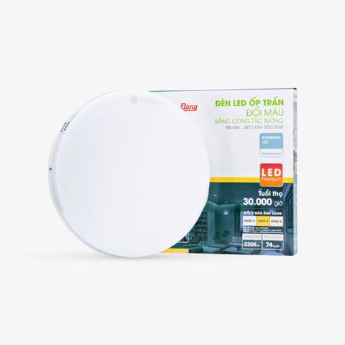 Đèn LED ốp trần tròn đổi màu đế nhôm Rạng Đông OT-RD-LN12-DM-300/30W