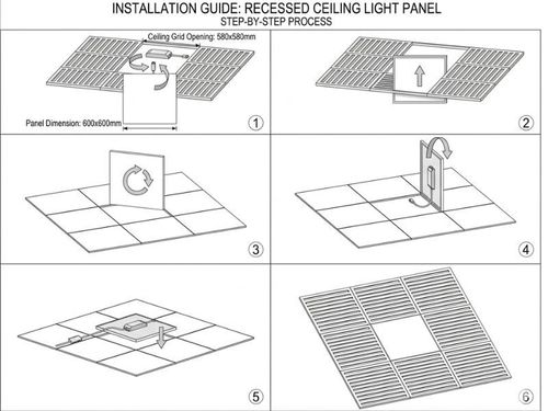 Hướng dẫn lắp đặt đèn máng 600x600