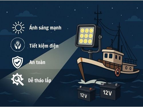 đèn led pha tàu thủy 12v
