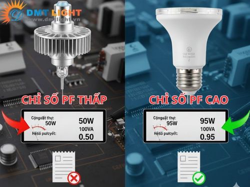 Ưu tiên chọn đèn LED có chỉ số PF cao