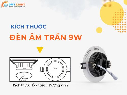 kích thước đèn downlight 9w